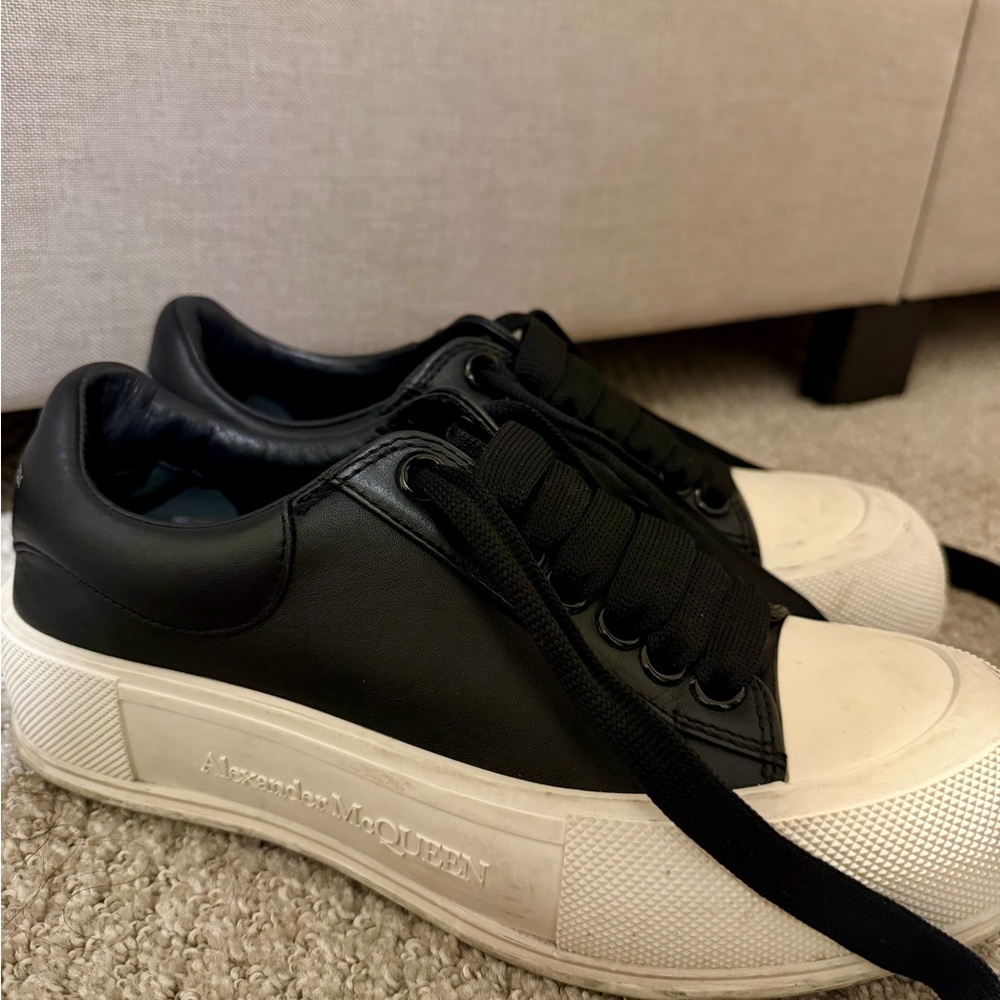 Alexander McQueen Black and Cream Men's Sneakers